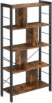 VASAGLE Biblioteca VASAGLE cu 4 rafturi si cadru metalic, stil industrial, maro rustic (EZ-LBC12BX) Biblioteca
