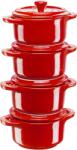 Staub Staub Mini Cocotte Set 4-Piece round, Ceramic, Cherry Red (1008677)