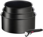 Tefal Set 4 piese Tefal Ingenio Excellence+, oale de 16/18/20 cm, 1 maner detasabil, inductie, invelis antiaderent, indicator Thermo-Signal, tehnologie FUSION CORE, aluminiu, negru (3168430383630)