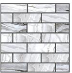 Avaleea 10 x 3D márvány utánzatú tapéta, téglalap alakú, konyha-nappali falára, könnyen tisztítható, vízálló, öntapadós, 30x30 cm, szürke (BRD135982)