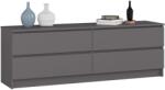  Komód K160 4sz Clp Pk Grafit Szürke
