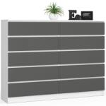  Komód K160 10sz Clp Pk Fehér / Szürke