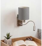 Brilagi - Lampă de perete LED flexibilă NUBILA 1xE27/25W/230V+LED/3W, crom/gri deschis (BG1556V)