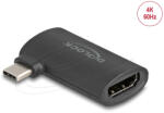 Delock Adapter USB Type-C dugó HDMI aljzat (DP Alt Mode), 4K, hajlított kialakítás (4043619642892)