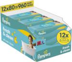 Pampers Fresh Clean, 960 db (12× 80 db)