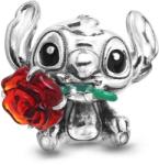 PANDORA Disney gyöngy 794378C01 Disney Stitch rózsával muránói üveg charm