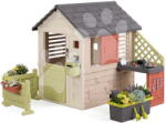 Smoby Căsuță de grădină cu gard Nature Playhouse&Kitchen Life Smoby cu bucătărie, extensibilă, cu filtru UV, de la 24 luni (SM810306-F) Casuta pentru copii