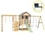 Wendi Toys Casuta de gradina Pastel Green Adventure Cottage cu tobogan, leagan dublu, modul sport si bucatarie (M60PGN_GK), Wendi Toys (M60PGN_GK) Casuta pentru copii