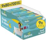Pampers Fresh Clean, 720 db (9× 80 db)