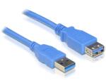 Delock USB 3.0-s bővítőkábel A-típusú csatlakozódugóval > USB 3.0-s, A-típusú csatlakozóhüvellyel, 5 m, kék (82541)