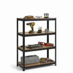 Pepita Raft metalic industrial cu plăci MDF 150x75x30cm - Capacitate de încărcare 540kg - Negru (KF-S15075) Raft