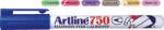 Artline Marker ARTLINE 750, pentru textile, corp metalic, varf rotund 0.7mm - albastru (EK-750-BL) - forit