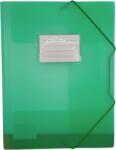 Optima - prod din plastic Mapa plastic cu elastic pe colturi, cu eticheta, 500 microni, Optima - verde transparent (OP-510550020)