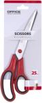 Office Products Foarfeca otel ergonomica, 25cm, rubber grip, Office Products - maner rosu/negru (OF-18252521-99) - forit
