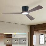 ZEVENTI - LED Таванен вентилатор AUREX LED/24W/230V Wi-Fi Tuya черен/орех + ДУ (ZV0077)