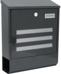 Strend Pro Postaláda, Strend Pro Linea, antracit, 35 x 11, 5 x 41, 5 cm, porszórt acél, falra szerelhető, kulcsos cilinderzárral (TC219731)