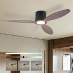ZEVENTI - LED таванен вентилатор VENTORA LED/24W/230V Wi-Fi Tuya черен/орех + дистанционно управление (ZV0073)