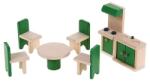 Woodyland Mobiler din lemn pentru papusi Woody - Bucatarie cu sufragerie (90611) Casuta papusi