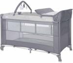 Lorelli Pătuț pentru bebeluși pe 2 niveluri Lorelli - Torino Plus, Grey striped elements (10080472213)