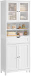 Brius Dulap de baie cu sertar si rafturi reglabile, MDF, 60x30x170 cm, alb (EZ-BBC768W01)