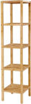 Brius Raft de depozitare din bambus, 5 polite, pentru bucatarie sau baie, 146x33x33cm, maro natural (EZ-BCB55Y)