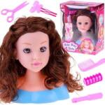 Jokomisiada Hairdressing head 20 cm BLACK DOLL with hairdressing accessories ZA5838