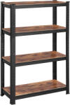 Brius Raft depozitare metalic cu aspect elegant, 5 niveluri, reglabil, 520 kg, 40x80x160 cm, maro rustic si negru (EZ-GLR044B11)