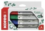 Kores Marker pentru tablă albă și flipchart, 3-5 mm, vârf teșit, KORES "ECO K-Marker XW2", 4 culori diferite, 4 buc