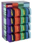 APLI Penar, afișaj, cu fermoar, silicon, bicolor, APLI "Vibrant", amestec de culori, 16 buc Penar