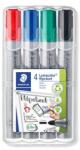 STAEDTLER Markere pentru flipchart, set, 2 mm, vârf conic, STAEDTLER "356", 4 culori diferite, 4 buc