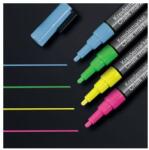 Sigel Marker cu cretă, lichid, set, vârf conic, SIGEL 1-2 mm, 4 culori diferite, 4 buc