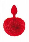  Red pompom anal plug