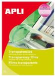 Apli Folie de proiecție, A4, pentru imprimante laser alb-negru, APLI, 100 de coli