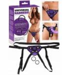 You2Toys Universal Strap-On Harness with 3 Adjustable Rings, Purple/Black