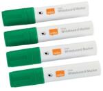 Nobo Marker pentru tablă, vârf tăiat, 10 mm, NOBO "Glide", verde, 4 buc