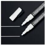 Sigel Marker cu cretă, lichid, vârf teșit, SIGEL 1-2 mm, alb, 2 buc