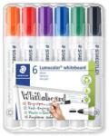 STAEDTLER Markere pentru tablă albă, set, 2mm, conice, STAEDTLER "Lumocolor 351", 6 culori diferite, 6 buc