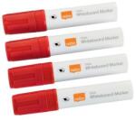 Nobo Marker pentru tablă albă, vârf teșit, 10 mm, NOBO "Glide", roșu, 4 buc