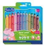 STAEDTLER Creioane colorate, set, hexagonale, jumbo, STAEDTLER "Noris® junior 140", Peppa Pig, 12 culori, 12 buc