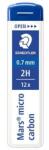 STAEDTLER Mină grafit, 2H, 0, 7 mm, STAEDTLER "Mars Micro Carbon250", 12 buc