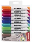 Kores Markere pentru tablă albă și flipchart, set, 3 mm, vârf conic, KORES "K-Marker XW1", 10 culori diferite, 10 buc
