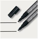 Sigel Marker cu cretă, lichid, vârf teșit, SIGEL 1-2 mm, negru, 2 buc