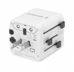 Gembird Universal travel adapter white