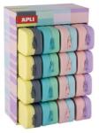 APLI Penar, afișaj, cu fermoar, silicon, bicolor, APLI "Pastel", amestec de culori, 16 buc Penar