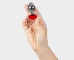 Secret Play Metal Intimate Plug Red S - Aluminum, Diamond Accent, 7.5 cm