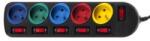 Maclean Power strip Maclean forelooser MCE204M 5 sockets with connectors black 1, 5m 2300W multicolor