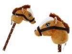 LEAN Toys Plush Horse Head On A Stick Hobby Horse Brown Shorthair Horse sounds