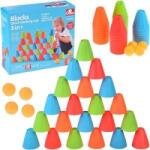 Jokomisiada FAST CUPS skill game Triangular blocks + balls 38 pieces ZA5811
