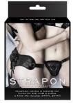  Harness for strap-on black two rings leather