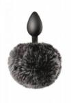  Black pompom anal plug